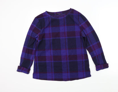 Marks & Spencer Womens Purple Check  Pullover Jumper Size 10