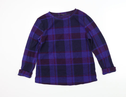 M&S Womens Purple Check  Pullover Jumper Size 10