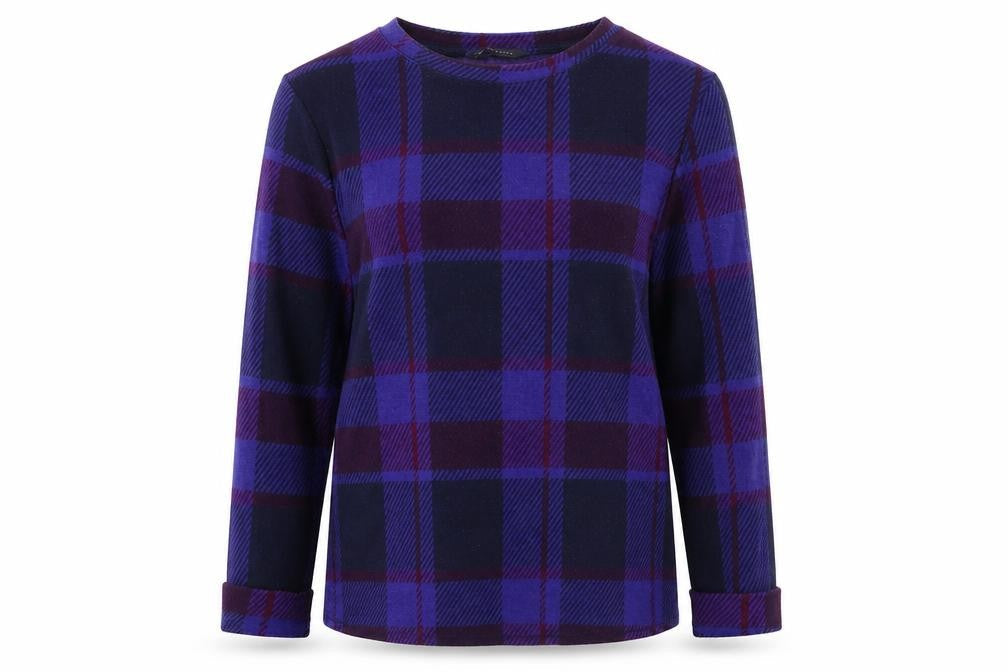 Marks & Spencer Womens Purple Check  Pullover Jumper Size 10