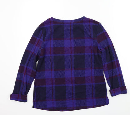 Marks & Spencer Womens Purple Check  Pullover Jumper Size 10