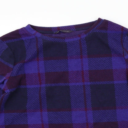 Marks & Spencer Womens Purple Check  Pullover Jumper Size 10