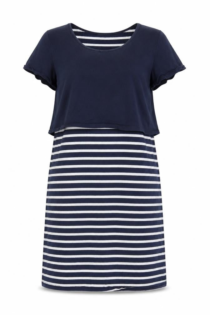 ML Womens Blue Striped  A-Line  Size L