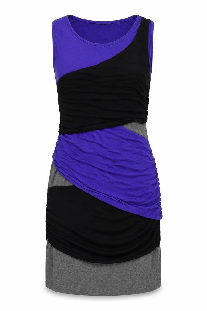 Body Flirt Womens Blue Colourblock  A-Line  Size 40