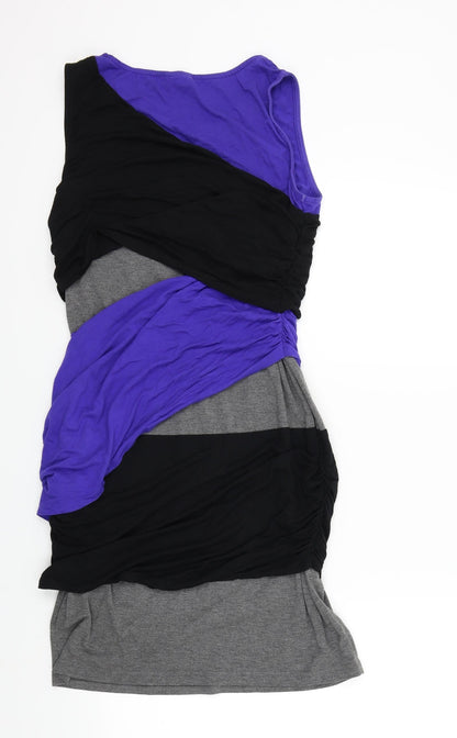 Body Flirt Womens Blue Colourblock  A-Line  Size 40