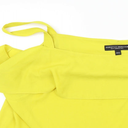 Preloved Dorothy Perkins Womens Yellow   Basic Blouse Size 18 - Detail