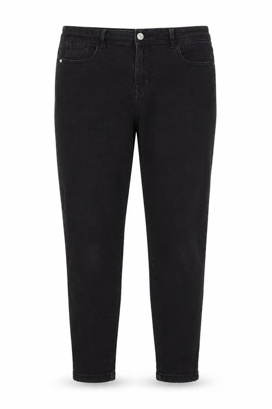 Front view of Denim Co women’s black skinny jeans, size UK 14, 25.5-inch leg