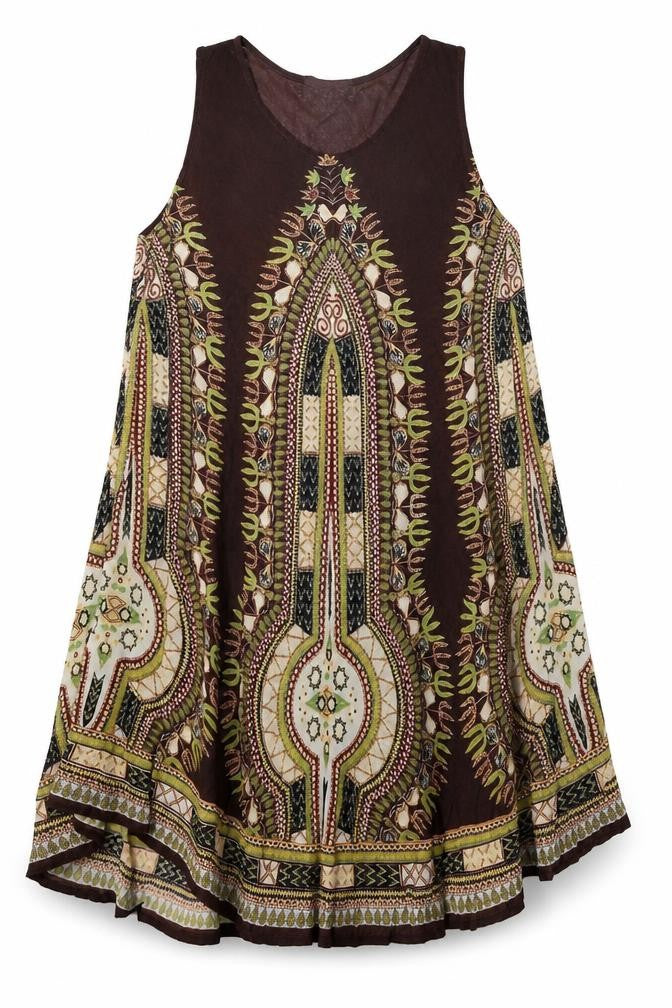 Odel Womens Brown Paisley  A-Line  Size 10