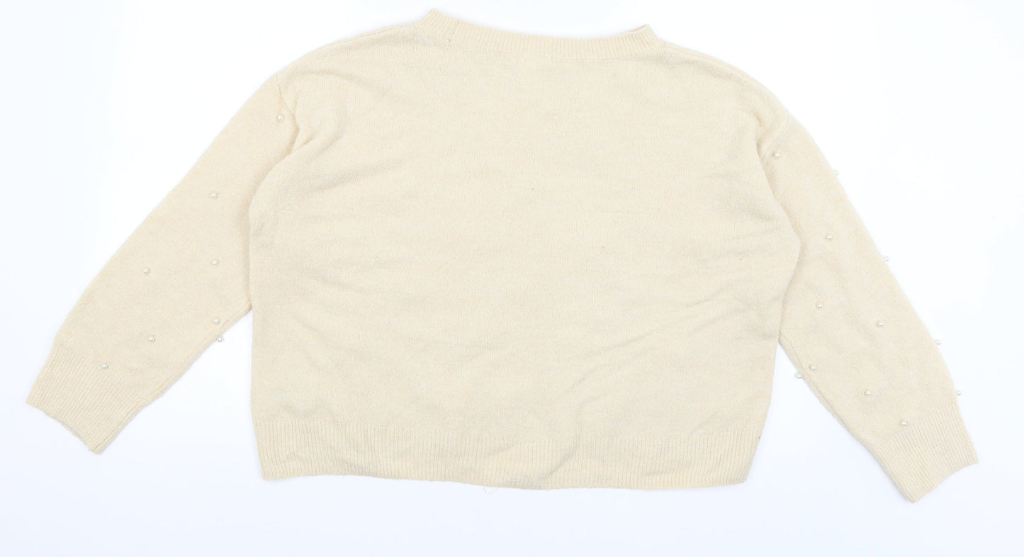 H&M Womens Ivory   Pullover Jumper Size S