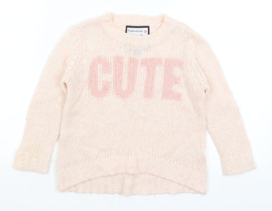 Sweet Millie Girls Pink   Pullover Jumper Size 5 Years  - Cute