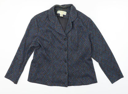 Additional front view of fashion post women’s grey jacket blazer, size UK 16
