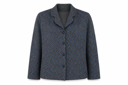 Front view of fashion post women’s grey jacket blazer, size UK 16