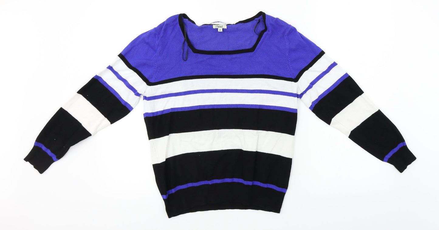 TEXT  Womens Blue Striped  Pullover Jumper Size M