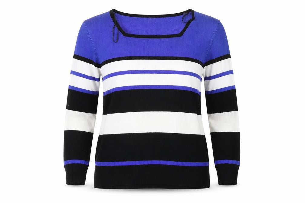 TEXT  Womens Blue Striped  Pullover Jumper Size M
