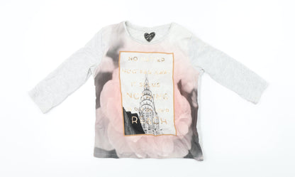 Additional front view of F&F girls’ grey basic t-shirt, size 9-10, years