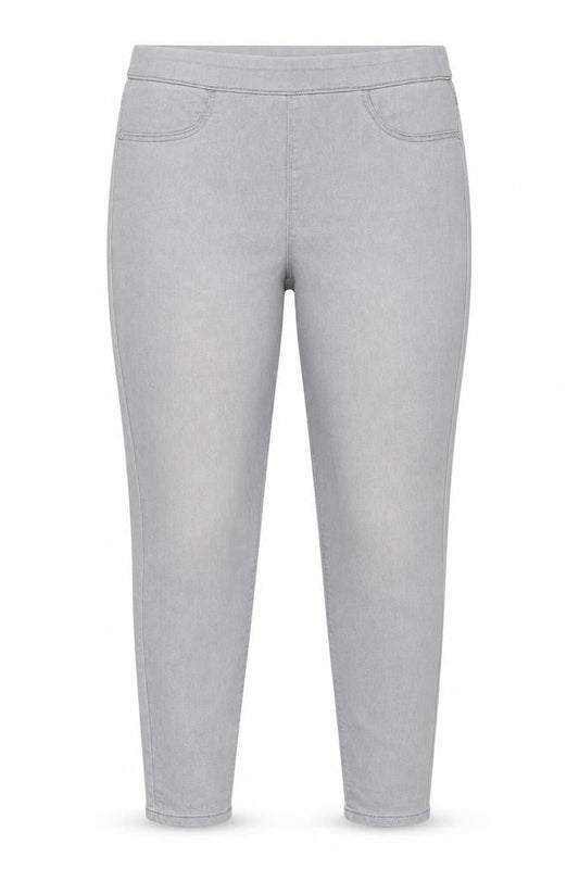 Front view of Papaya women’s grey trousers, size UK 12, 24-inch leg