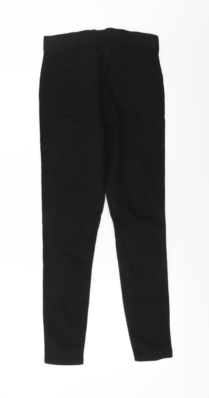 Back view of denim co women’s black jegging trousers, size UK 10, 26-inch leg