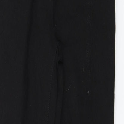 Close-up detail of denim co women’s black jegging trousers, size UK 10, 26-inch leg