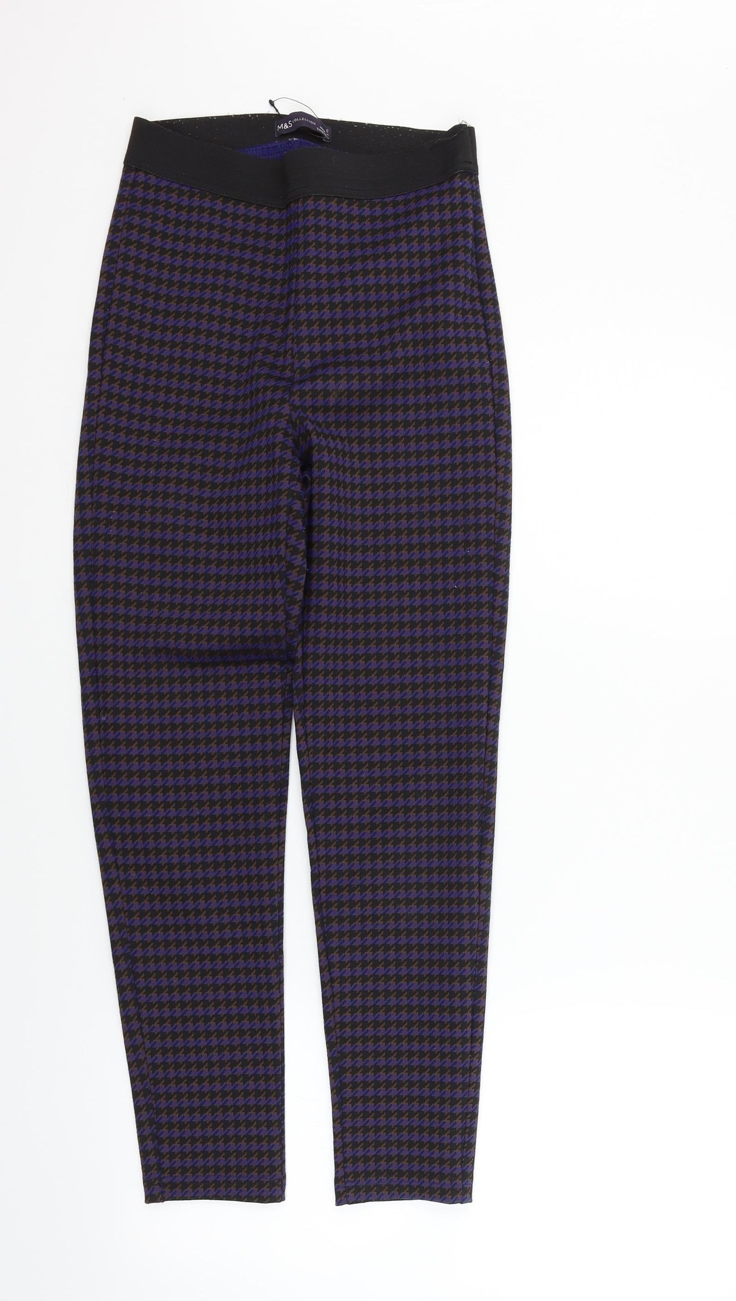 Marks and Spencer Womens Purple Check  Jegging Leggings Size 6 L26 in