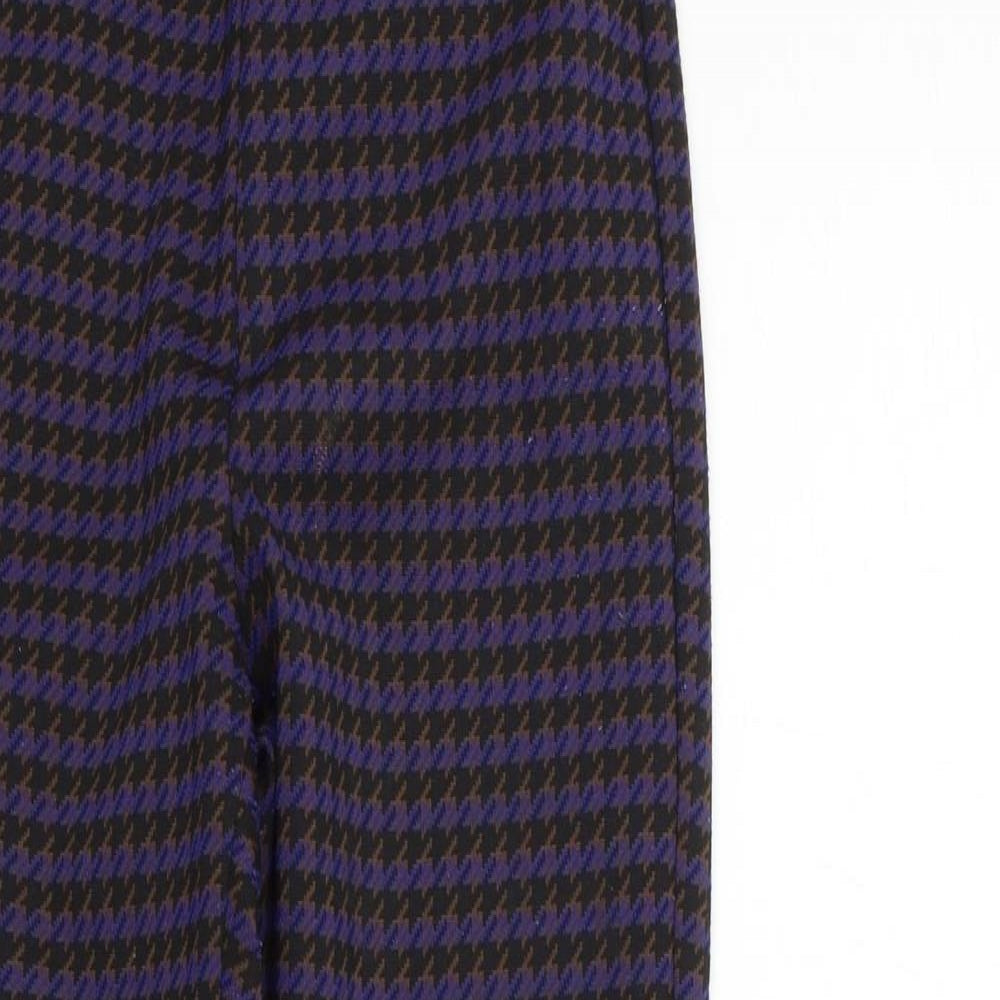 Marks and Spencer Womens Purple Check  Jegging Leggings Size 6 L26 in