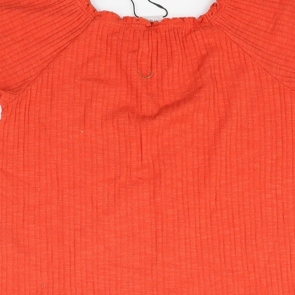Zara Girls Orange   Basic T-Shirt Size 11-12 Years