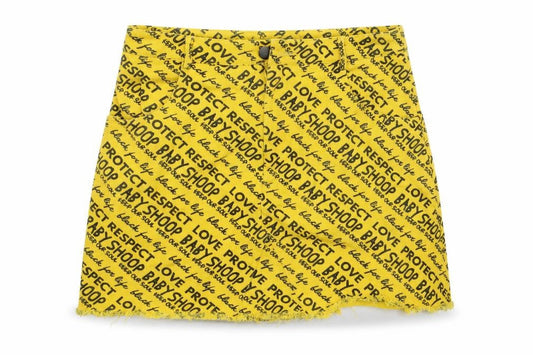 SHEIN Womens Yellow Geometric  Flare Skirt Size M