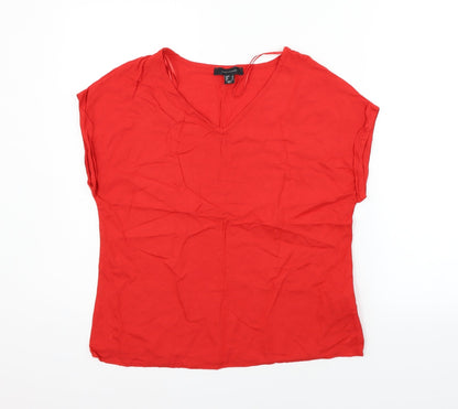 Additional front view of Atmosphere women’s red basic t-shirt, size UK 6