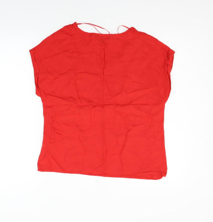 Back view of Atmosphere women’s red basic t-shirt, size UK 6