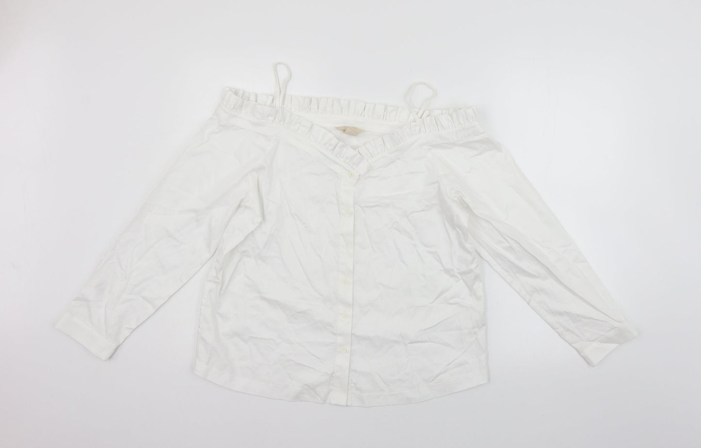 H&M Womens White   Basic Button-Up Size 8