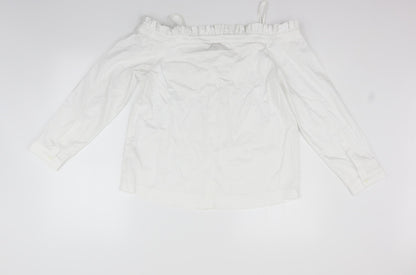 H&M Womens White   Basic Button-Up Size 8