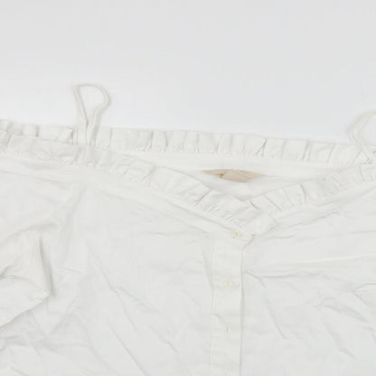 H&M Womens White   Basic Button-Up Size 8