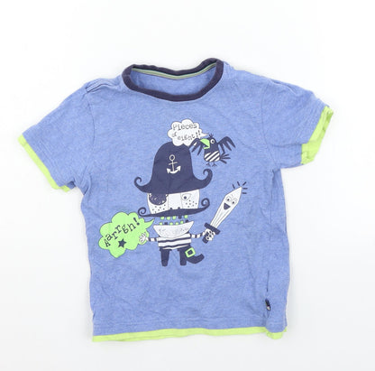 Additional front view of Marks & Spencer girls’ blue basic polo, size 3-4, years