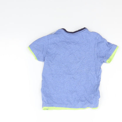 Back view of Marks & Spencer girls’ blue basic polo, size 3-4, years