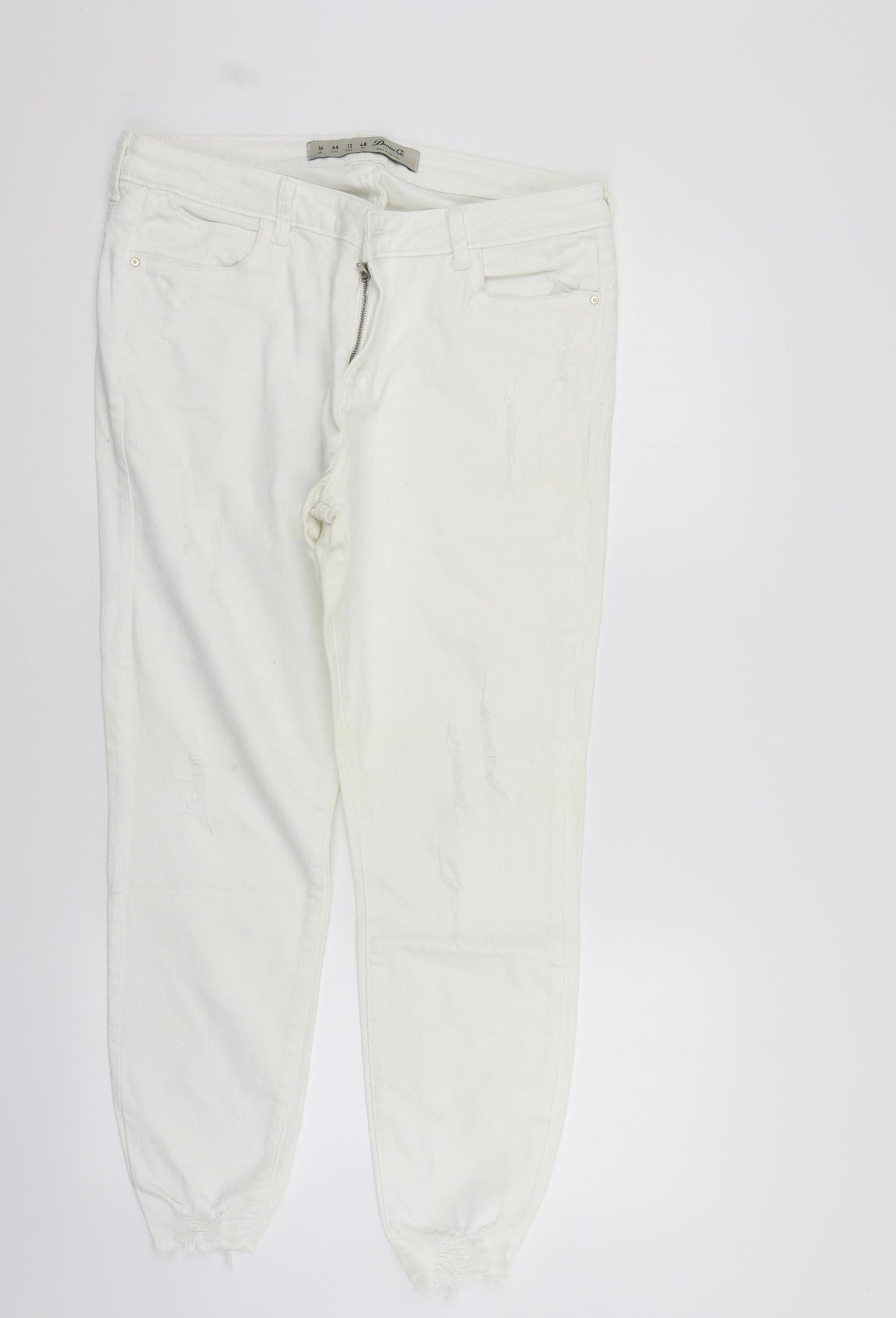 deniem & co Womens White   Trousers  Size 16 L27 in