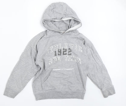 Additional front view of Rebel boys’ grey pullover hoodie, size 6-7, years