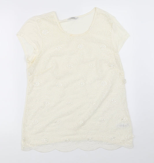 George Womens Ivory   Basic Blouse Size 14