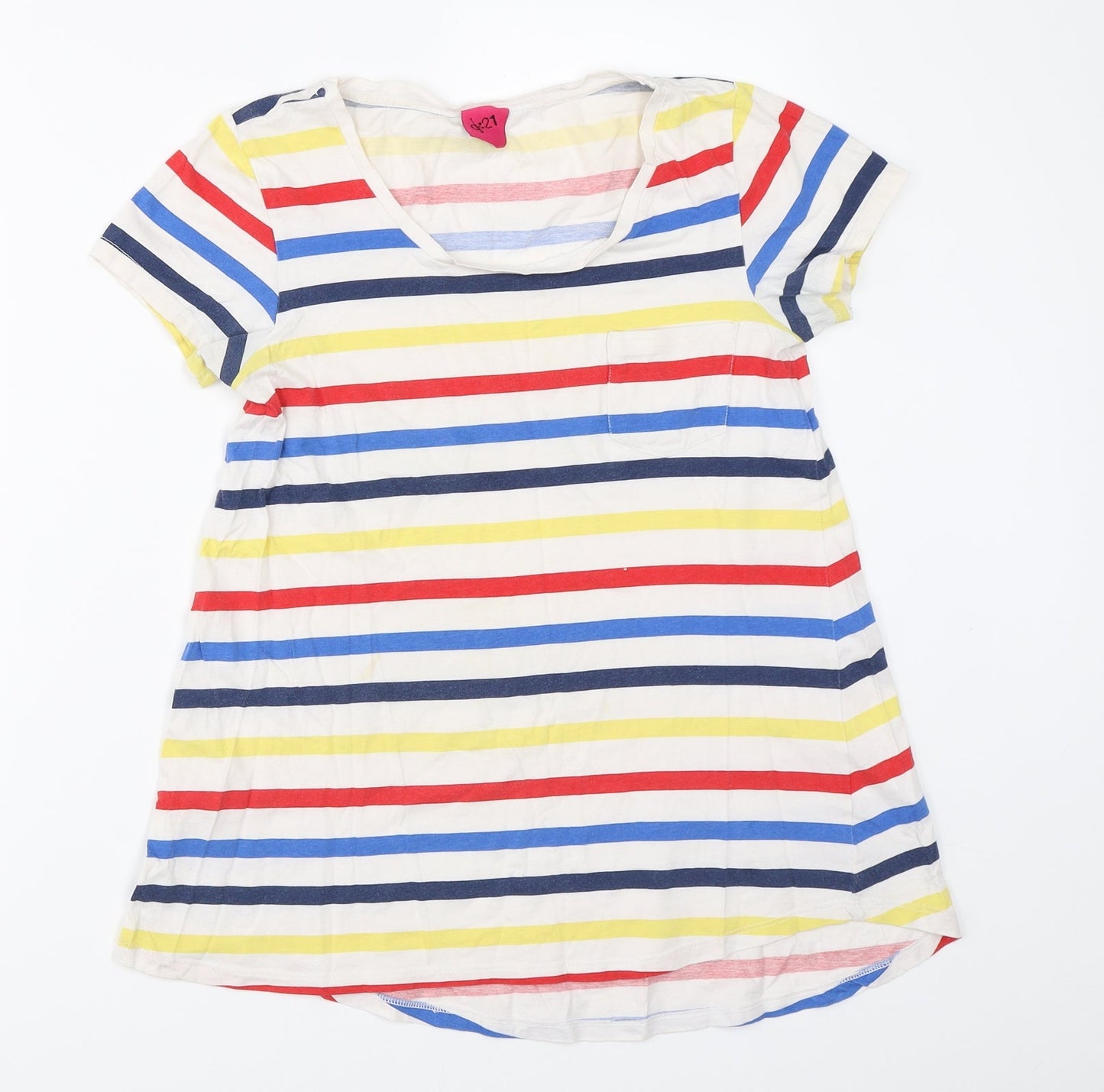 George Womens White Striped  Basic T-Shirt Size 6