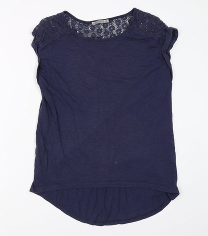 Additional front view of Atmosphere women’s blue basic t-shirt, size UK 10