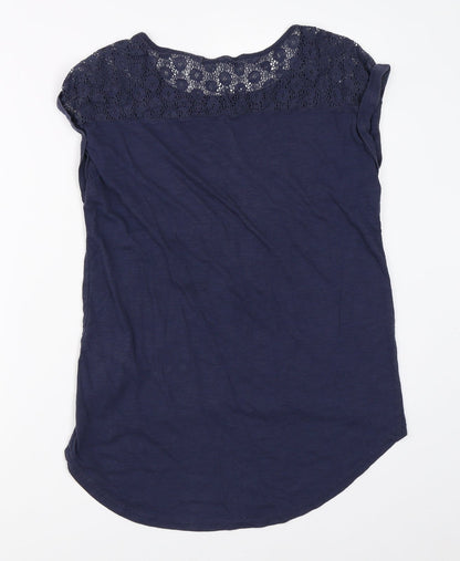 Back view of Atmosphere women’s blue basic t-shirt, size UK 10