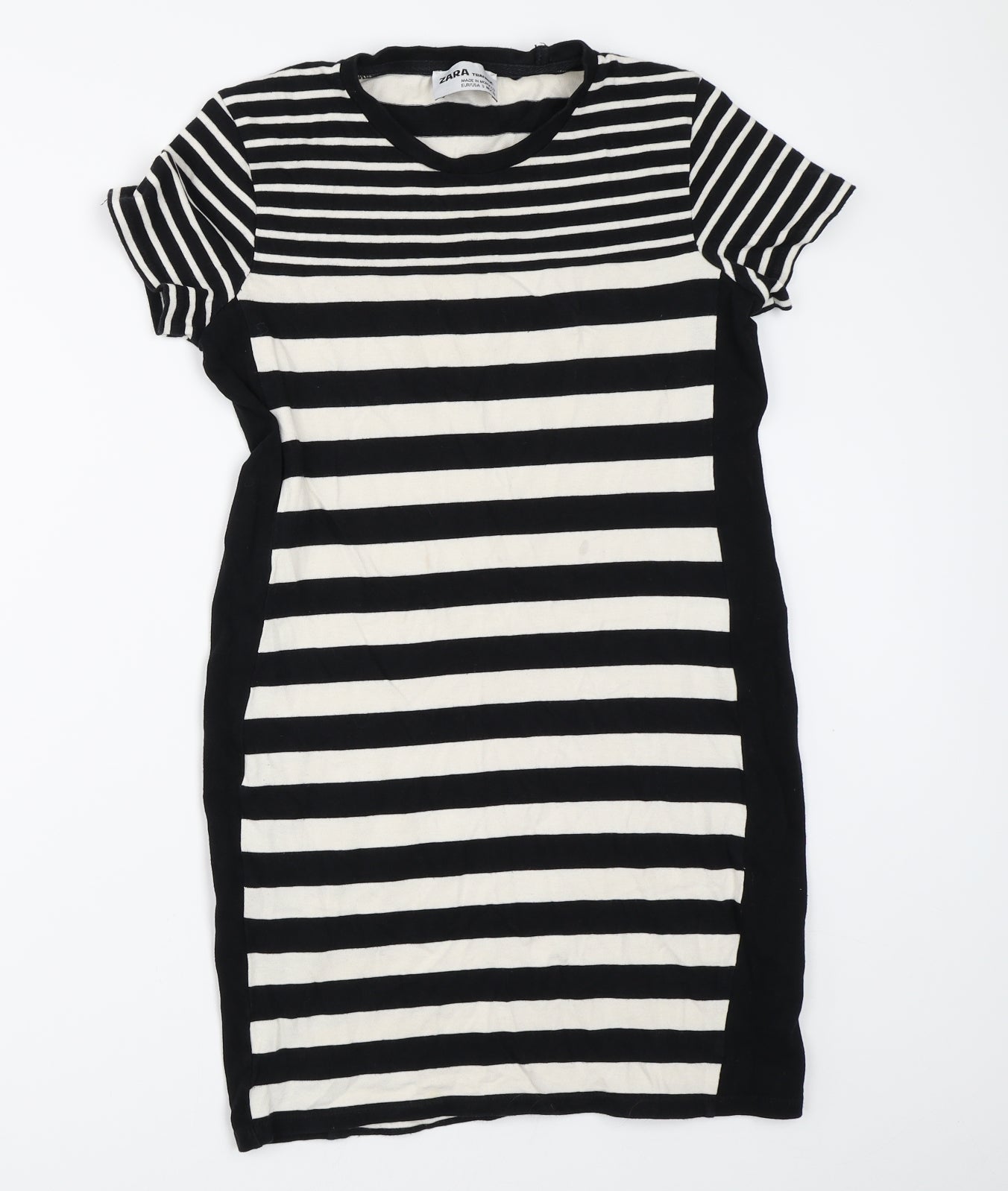 Zara Womens Black Striped  Bodycon  Size S