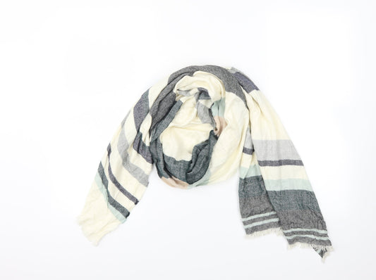 Preworn Unisex White Striped   Scarf