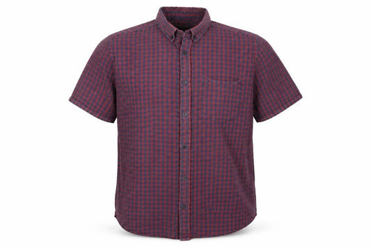 George Mens Red Check   Button-Up Size 16.5