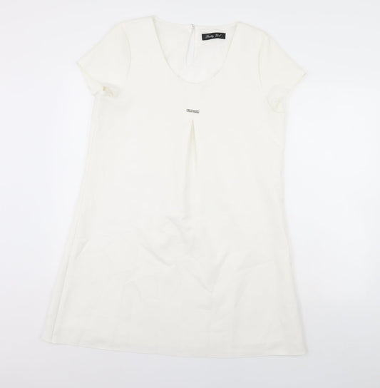 Pretty Girl Womens White  Rayon Sheath  Size L