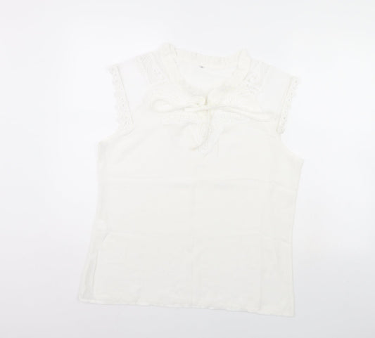 Preworn Womens White   Basic Blouse Size L