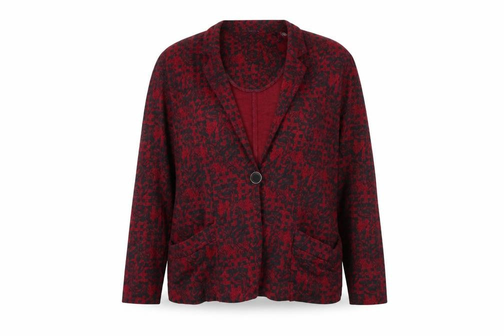 Grazia Womens Black Geometric  Jacket  Size 18