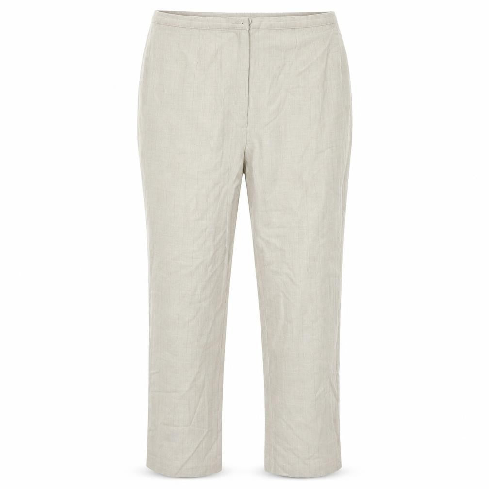Marks & Spencer Womens Beige Striped  Trousers  Size 18 L30 in
