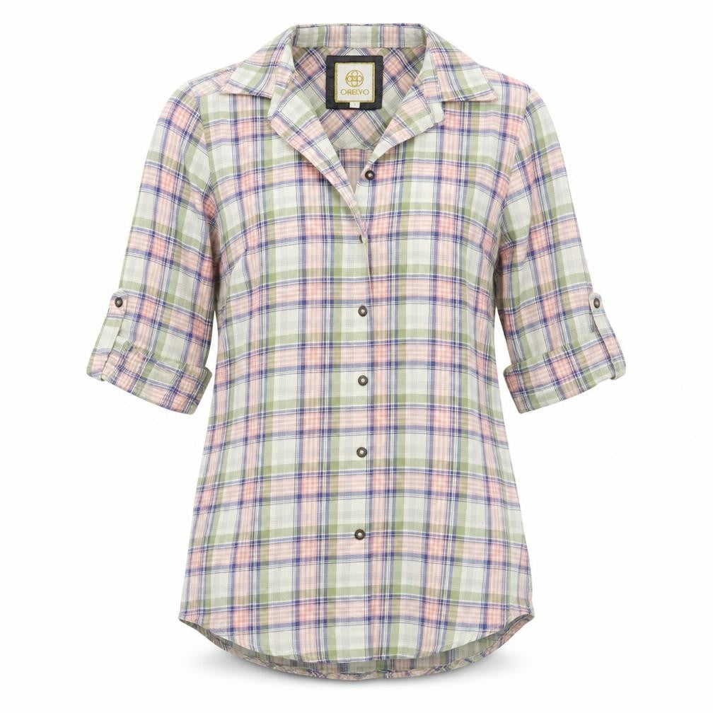 Orelyo Womens White Check  Basic Button-Up Size S