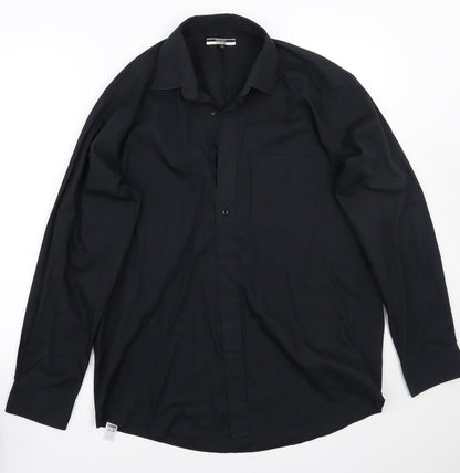 George Mens Black    Button-Up Size 15