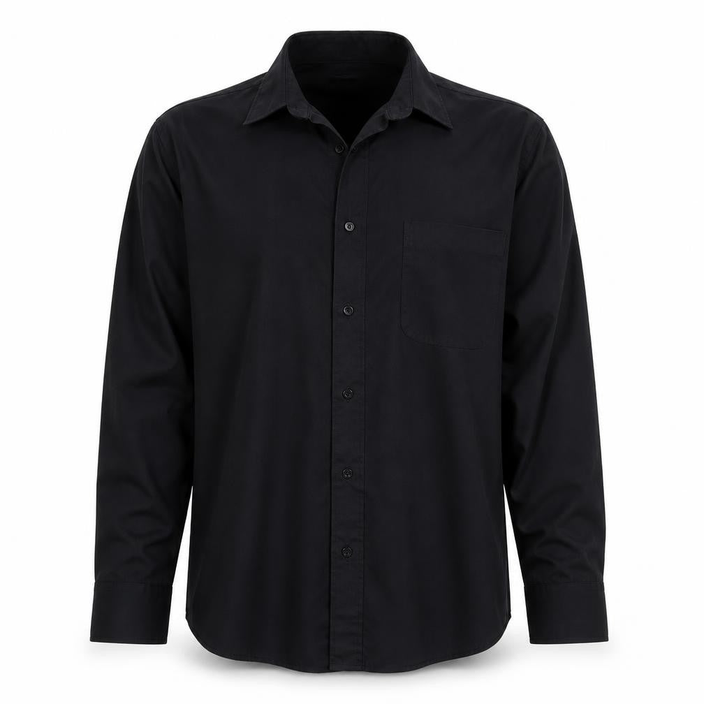 George Mens Black    Button-Up Size 15