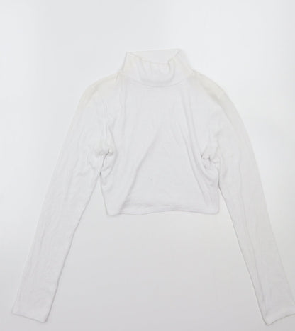 Additional front view of Missguided women’s white basic t-shirt, size UK 8