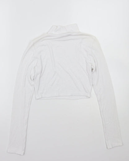 Back view of Missguided women’s white basic t-shirt, size UK 8